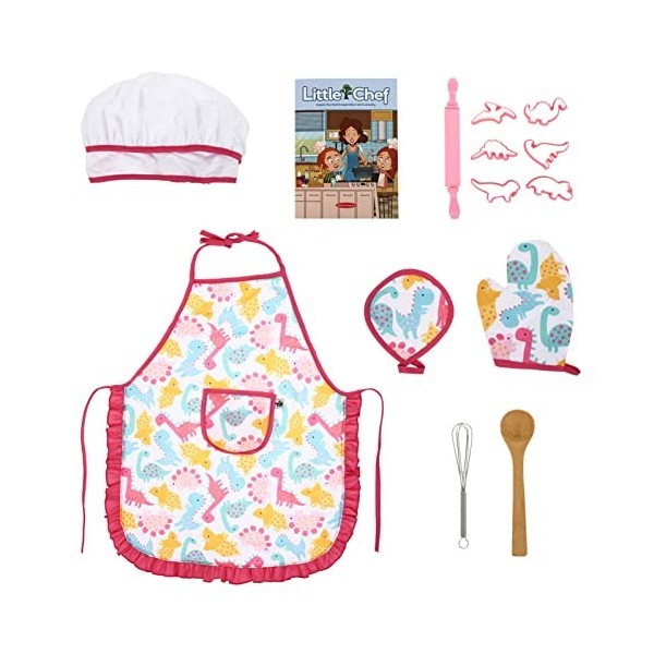 TOYANDONA 1 Set Enfant Faire Semblant Jouets Cuisine Jeu Cuillère Mini- Chapeau Tablier de Chef de Moule Cookie Cutter Eggbea