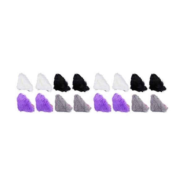 FRCOLOR 16 Pcs Faux Pour Cosplay Cadeaux Fluffy Wolf Accessoires Barrettes Party Favor Fox Animal Anime Chat Mignon Oreille P