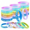 Dawafit 48 PièCes Bracelets Inspirants Bracelets de Motivation ColoréS pour Fournitures de FêTe DÉTudiants pour Enfants