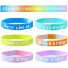 Dawafit 48 PièCes Bracelets Inspirants Bracelets de Motivation ColoréS pour Fournitures de FêTe DÉTudiants pour Enfants