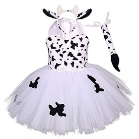 OBEEII Déguisement Danimaux Enfant Robe de Léopard/Girafe/Zèbre/Tigre/Vaches Tutu Princesse Cosplay Carnaval Halloween Fêtes
