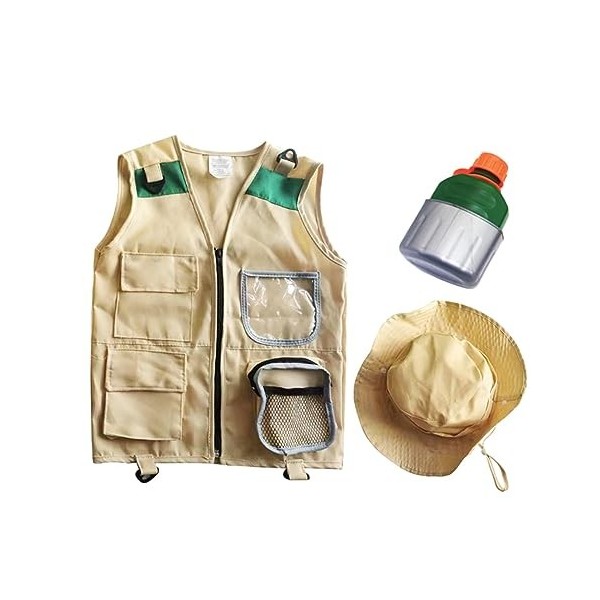 Amagogo Kits daventure en plein air pour enfants, Costumes de jeu de simulation, ensemble gilet et chapeau Cargo pour enfant