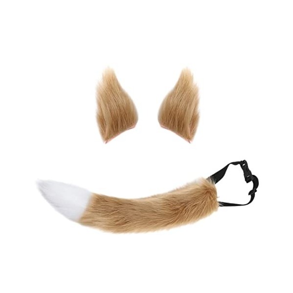 Oshhni Kit daccessoires de cosplay de oreilles d, oreilles de pince à cheveux, réglables, costumes dimitation de pour, Cou