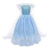 IDOPIP Princesse Filles Elsa Reine des Neiges 2 Costume déguisement + Accessoires Cosplay Halloween Noël Performance Fête Ann