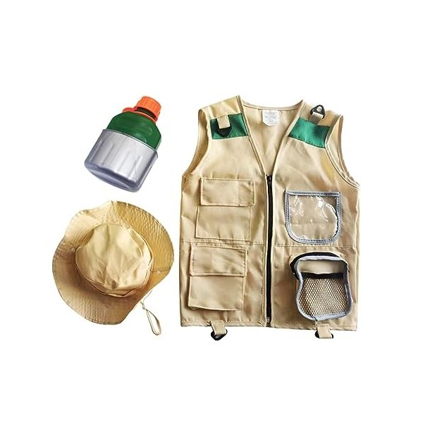 Oshhni Ensemble de costumes dexplorateur pour enfants, kits daventure en plein air, kits de jeux de rôle pour enfants, ense