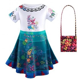 Robe de costume Mirabel, jubilé de platine pour enfants, Encanto Isabela Madrigal, costume de princesse avec imprimé Encanto 