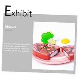 ibasenice 1 Ensemble Simulation Vaisselle Enfants en Bois Jeu en Bois Alimentaire Ensemble Alimentaire Enfants Alimentaire St