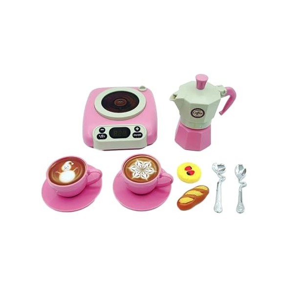 PlaySet pour Petites Filles Modèle Musical Dessert Cafetière Semblant Jouet Jeu Rôle Jouet Simulation Après-midi Café Jeu Rôl