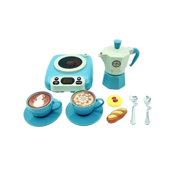 PlaySet pour Petites Filles Modèle Musical Dessert Cafetière Semblant Jouet Jeu Rôle Jouet Simulation Après-midi Café Jeu Rôl