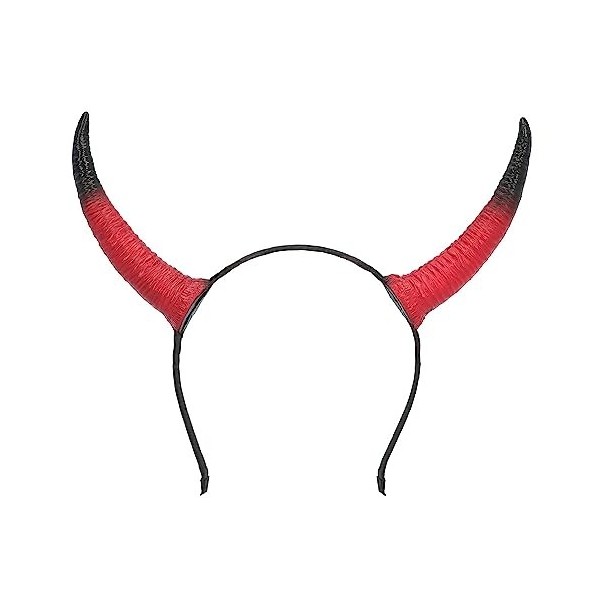 MIMIKRY Cornes de diable en mousse Rouge/noir sur serre-tête en cor