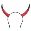 MIMIKRY Cornes de diable en mousse Rouge/noir sur serre-tête en cornes de satin Diable Diable Accessoires de costume