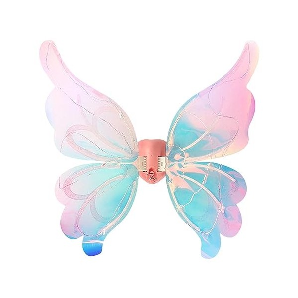 TONGFENG Papillon électriques - Ailes delfe Lumineuses à Battement électrique pour Filles - Accessoires Costume Fée Colorée 