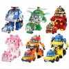 Haoheng 6 pièces Jouets Robocar Poli Robot Poli Amber Roy Modèle de Voiture Anime Action Figure Jouets pour Enfants Cadeau