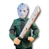 Jason VI Costume de tueur de lac en cristal, masque de hockey, machette sanglante et masque à capuche sanglante, accessoire d