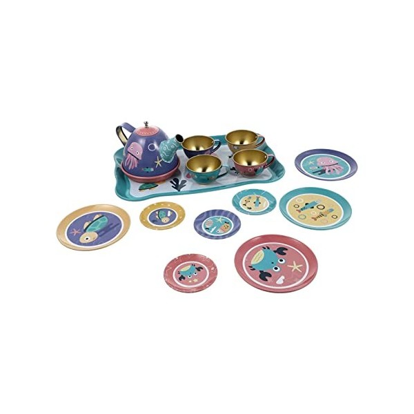 TOYANDONA Théières Jeux de Simulation Thé Partie Ensemble: Métal Bouilloires Thé Tasse Jouets Cuisine Jouets pour Enfants en 