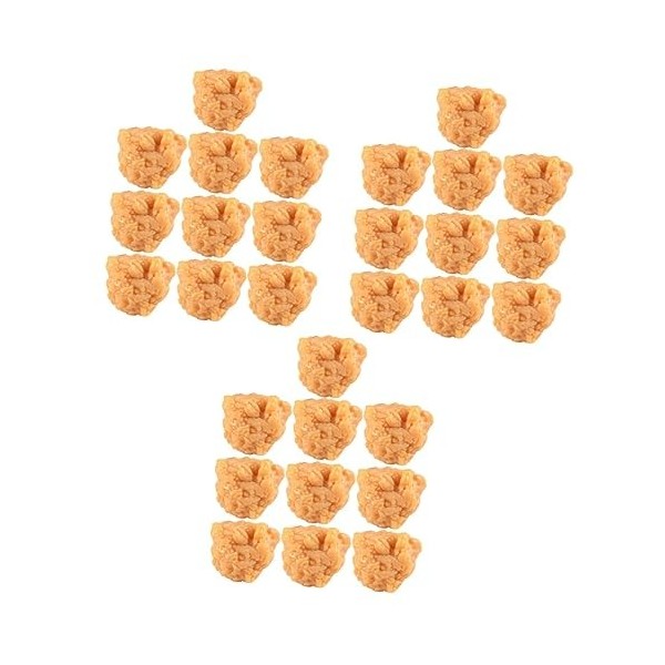 ibasenice 30 Pcs Simulation Popcorn Poulet Enfants Jouet Décor Alimentaire Décor De Bureau Nuggets De Poulet Frit Modèle De N