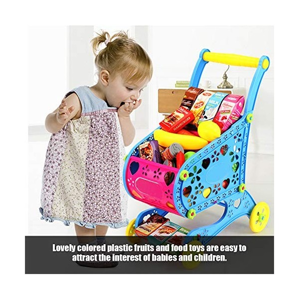 1 jeu de jouets de caddie, chariot de supermarché de simulation en plastique pour enfants tout-petits