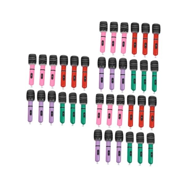 3 Pièces Microphone Jouet Plastique Bleu Rose Noir - Faux Micro Pour Spectacles Et Jeux D'Enfants