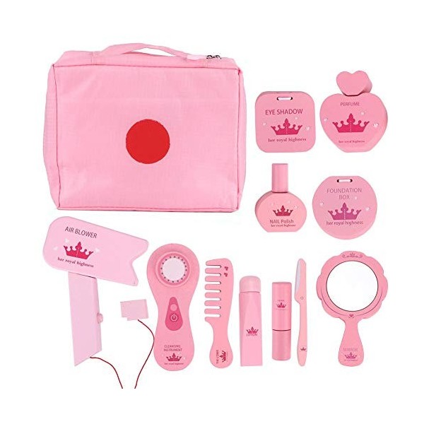 Jouets de maquillage mis bébé fille simulation en bois faire semblant de jouer ensemble de cosmétiques cadeau