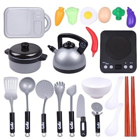 ibasenice Jouets De Puzzle 24Pcs Set Ustensiles De Cuisine Pour Enfants Ustensiles De Cuisine En Jouets Alimentaires En Jeu D