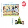 Bluey - Calendrier de lAvent, calendrier surprise de Noël avec 24 pièces, comprenant des figurines de la série et des access