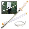 Épée Danime en Bambou Agatsuma Zenitsu Katana Demon Slayer Cosplay Épée en Bois 76cm/104cm Épée De Samouraï en Bois Accessoi