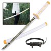 Épée Danime en Bambou Agatsuma Zenitsu Katana Demon Slayer Cosplay Épée en Bois 76cm/104cm Épée De Samouraï en Bois Accessoi