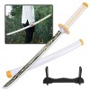 Épée Danime en Bambou Agatsuma Zenitsu Katana Demon Slayer Cosplay Épée en Bois 76cm/104cm Épée De Samouraï en Bois Accessoi