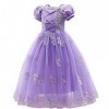 IWEMEK Filles Raiponce Costume Princesse Robe Longue en tulle + Accessoires Ensemble Conte De Fées Cosplay Halloween Carnaval