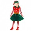 Amscan 9912313 - Christmas Elf Dress Kids Fancy Dress Costume - 4-6 Years