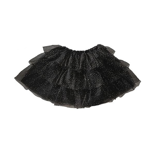 Ginger Ray Girls Black & Gold Sparkle Tutu for Halloween Costume Parties Age: 3-5 Years