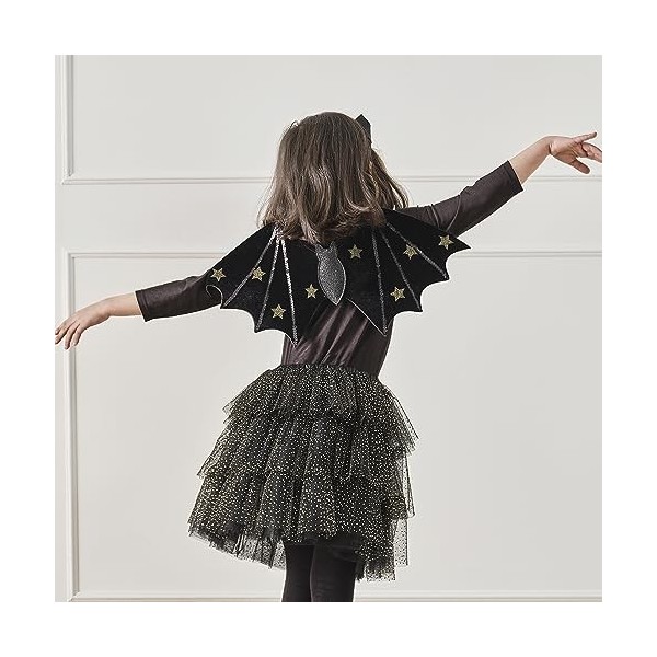 Ginger Ray Girls Black & Gold Sparkle Tutu for Halloween Costume Parties Age: 3-5 Years