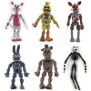 Jiumaocleu Lot de 6 figurines de jeu Five Nights de 14 cm - Ours lumineux Foxy Sister Lieu daction dhorreur FNAF - Joints m