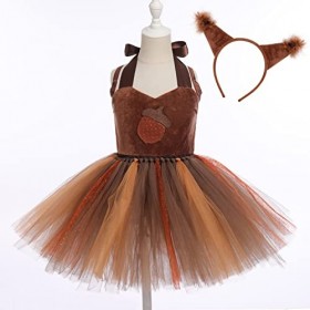 OBEEII Déguisement Danimaux Enfant Robe de Léopard/Girafe/Zèbre/Tigre/Vaches Tutu Princesse Cosplay Carnaval Halloween Fêtes