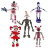 Jiumaocleu Lot de 6 figurines de jeu Five Nights de 14 cm - Ours lumineux Foxy Sister Lieu daction dhorreur FNAF - Joints m