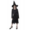 Carnavalife Costume sorcière fille méchante Costume de sorcière noire pour fille pour Halloween, carnaval, robe gothique noir