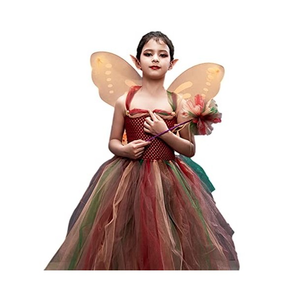 Fly Free Princesse Fée Robe Enfants - Costume de fée Elfe pour Enfants | fée Robe de Princesse pour Les Filles avec des Ailes