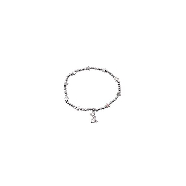 CGB Giftware GB06345 Bracelet en perles avec lapin et étoile Inscription Dream Big and Make It Happen Argenté Carte cadeau