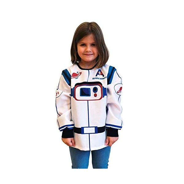 DEQUBE - Déguisement dastronaute avec détails vaisseau spatial, unisexe, taille unique, blanc, bleu