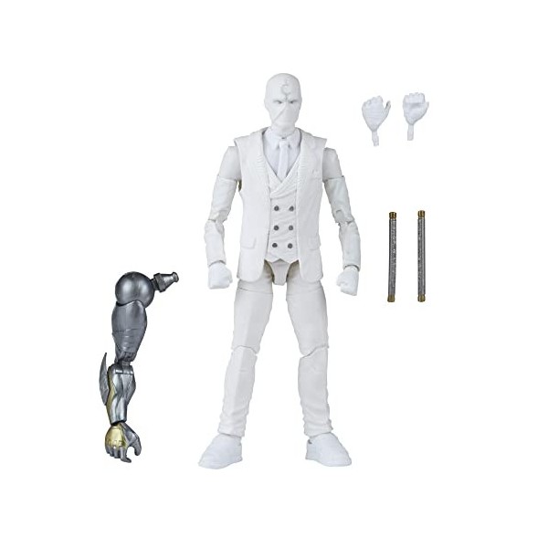 Marvel Hasbro Legends Series, Figurine de Collection Mr. Knight de 15 cm de la série MCU Disney+ Moon Knight, 4 Accessoires e