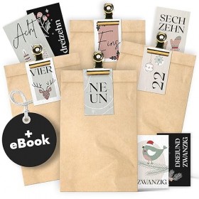 AMARI ® Calendrier de lAvent à remplir Hygge Pastell - 24 Sacs en papier avec carte à réaliser à Noël - Sacs en papier ave