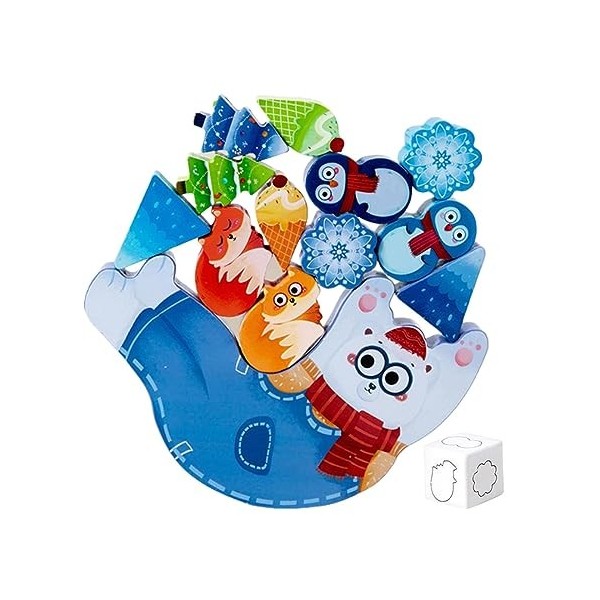 perfk Jouets Montessori empilant des blocs de construction jeu de puzzle, développement des compétences de tri pour les bébés