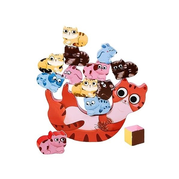 perfk Jouets Montessori empilant des blocs de construction jeu de puzzle, développement des compétences de tri pour les bébés