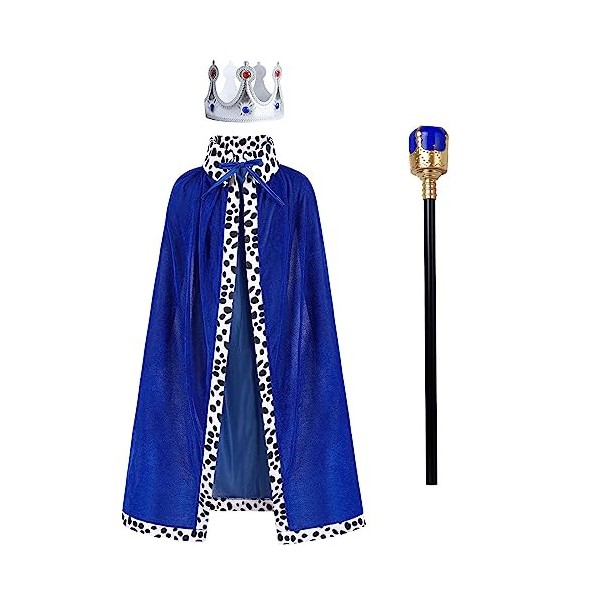Odizli Costume de prince pour enfant, garçon, adulte, homme, chevalier - Couronne de roi - Cape - Pour Halloween, Noël, carna