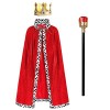 Odizli Costume de prince pour enfant, garçon, adulte, homme, chevalier - Couronne de roi - Cape - Pour Halloween, Noël, carna