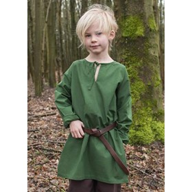 Battle-Merchant Tunique médiévale pour enfant - Unisexe - Coton - Costume médiéval - Viking - pirate - Chevalier - Costume de