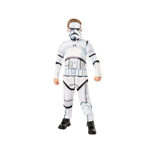 Rubies Costume Strom Trooper pour enfants, Jumpsuit imprimé et masque, Officier Star Wars, Costume durable Green Collection p