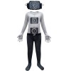 CKCKTZ Skibi-dis Costume dHalloween pour enfant TV homme caméraman garçon jeu vidéo cosplay combinaison pour 5-12 ans 9-10 