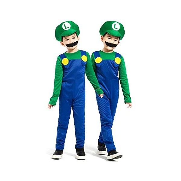 RioRand Luigi Bros Costume de cosplay Super Mario Luigi Bros