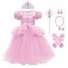 Cendrillon Déguisement Filles - Enfants Cendrillon Robe Cinderella Princesse Costume Carnaval Cosplay Halloween Partie Noël S